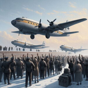 MS CoPilot autogenerated illustration of the Berlin Airlift