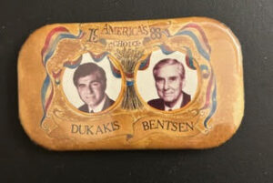Dukakis political button