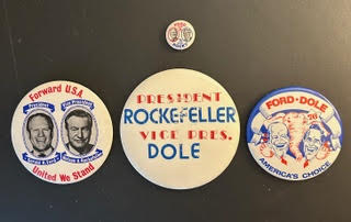 Political pins for Nelson Rockefeller